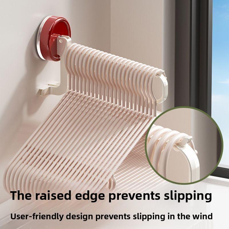 1KS 5otvorová přísavka Věšák na oblečení Úložný stojan Domácí Balkon Multifunkční Nástěnný stojan na sušení oblečení Úložný stojan