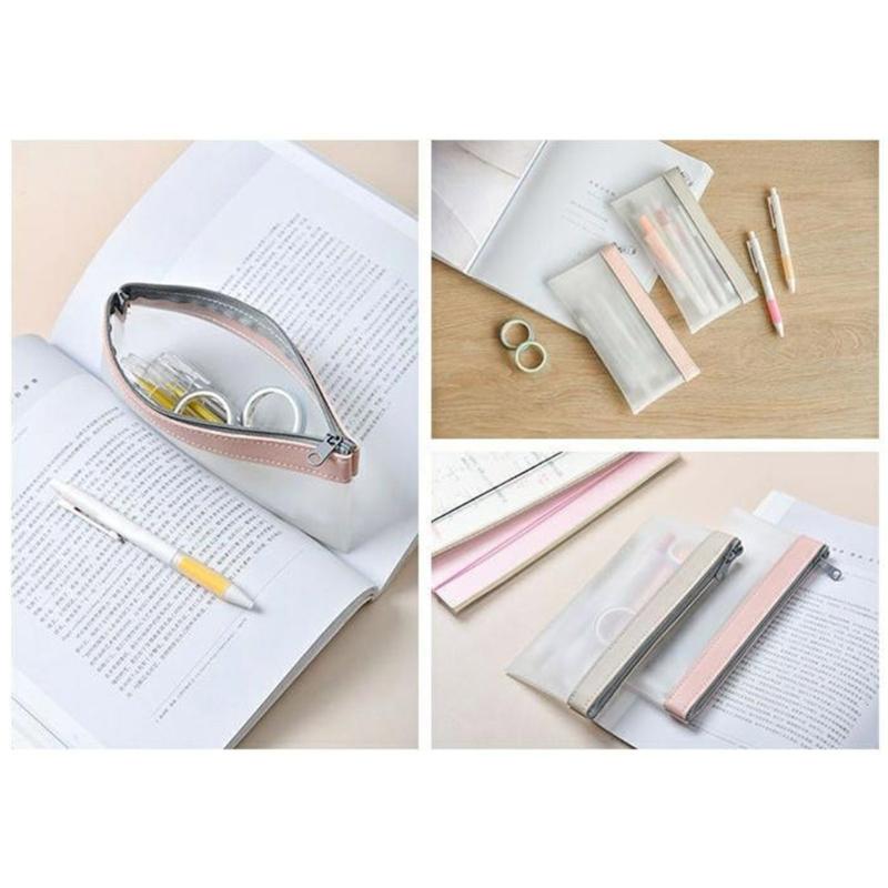 Pencil Case Pen Case Zipper Pouch Clear Stationery Bag Pencil Holder Pencil Bag for Ballpoint Pens Markers Erasers