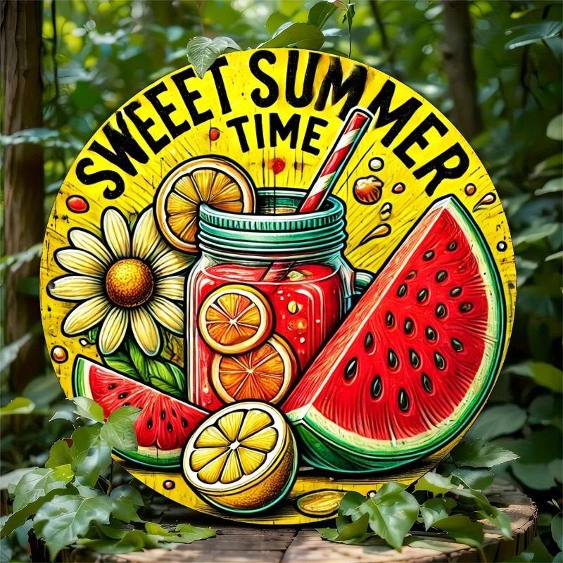 2D Flat Hanging Decorative Metal Sign Hand Painted Art