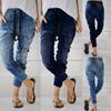 Frauen Sommer Elastische Plus Lose Denim Casual Kordelzug Plus Cropped Jeans