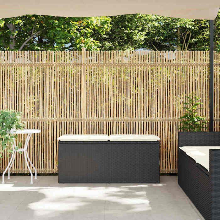 VidaXL Banc de jardin avec coussin noir 110x40x44 cm résine tressée, banc d'extérieur, banc de patio, siège de jardin, banc 4104145