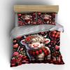 Cute Cow Red Hearts Bedding Bedding Duvet Cover Set Duvet Cover Pillowcases (1 * Duvet Cover 2 * Pillowcases, Without Duvet Insert)