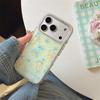 High-End French Retro Floral Bird Chain Phone Case for iPhone 17, 16 Pro Max, 15, 14