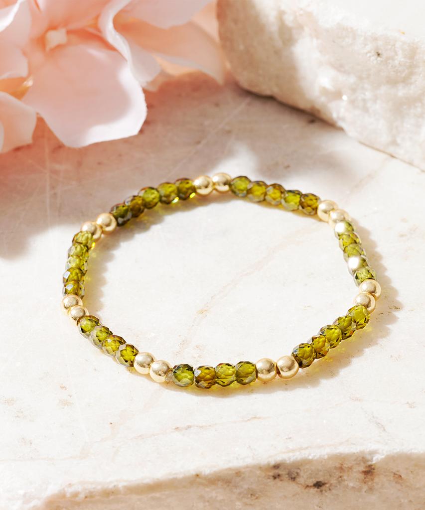 Polalita Gold Olive Mix Bracelet (Plt-Br-057_Gn)