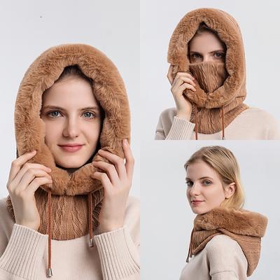 Gorro de invierno para ciclismo al aire libre, gorro para esquiar en frío, máscara de cuello cálida, capucha fría integrada