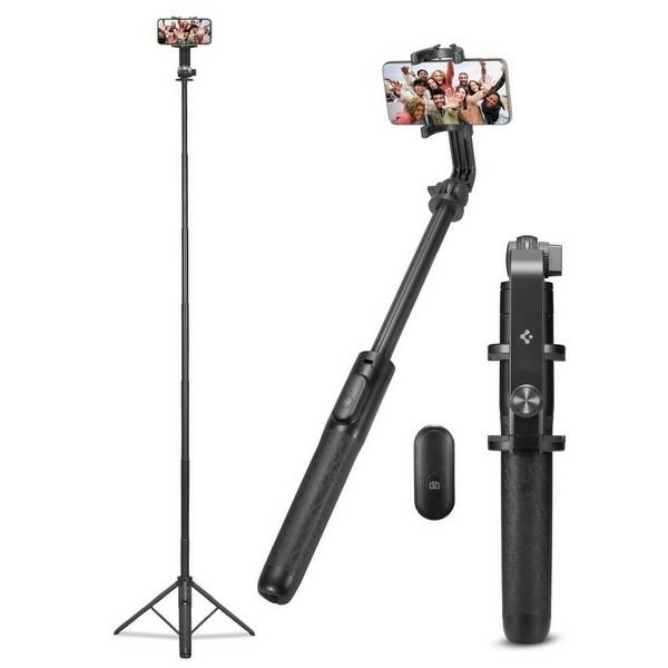 Houder, Stok, Statief Spigen S560W Bluetooth Selfie Stick Statief, Zwart