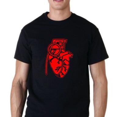 Heart Love Grenade Unisex T Shirt Tee