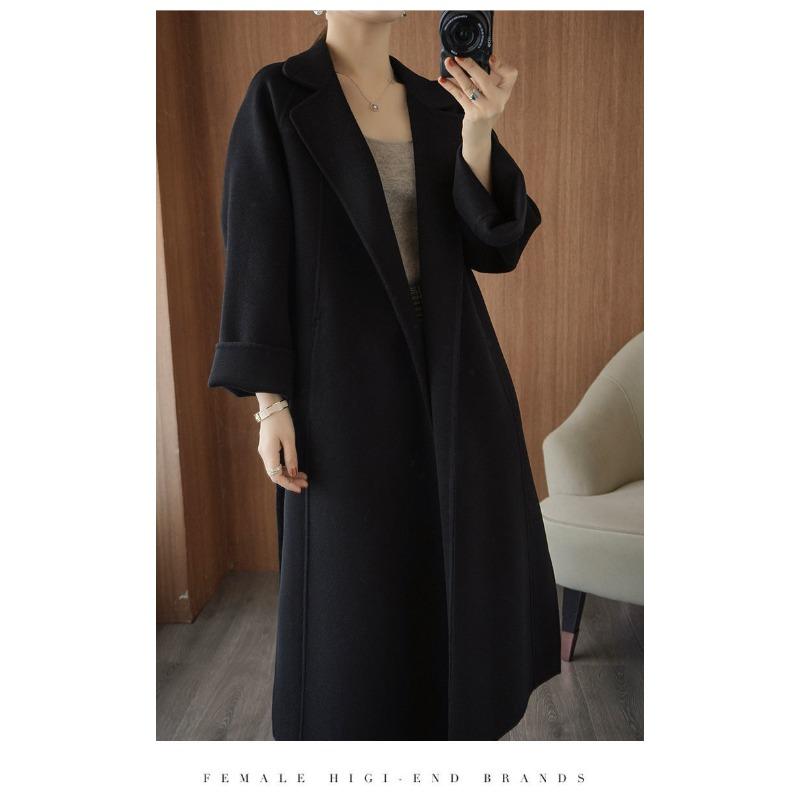 

Autumn Winter Solid Color Double-faced Fleece Coat Women Loose Casual Temperament Outwear Cardigan Top M чёрный