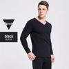 Men's V-Neck Thermal Underwear Set - Pure Cotton Knitwear Base Layer, Autumn Top & Pants