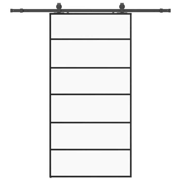 VidaXL Porte coulissante kit de quincaillerie noir 102x205cm verre ESG, porte intérieure, porte de grange intérieure, porte 3375849
