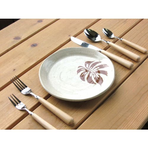 Nagao Tsubame-Sanjo Wood Dinner Fork, Set of 2, 19cm, Stainless Steel and Wooden, Made in Japan
