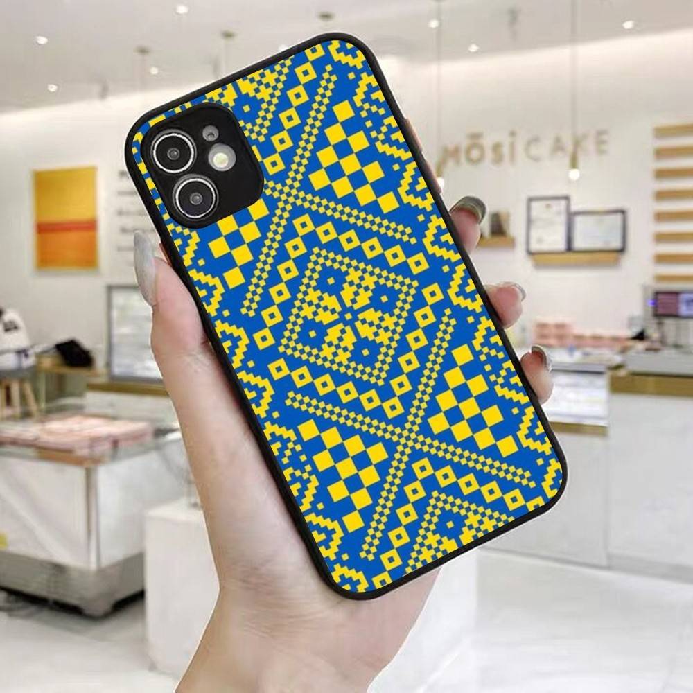 U-Ukraine Ornament Pattern Phone Case For IPhone 16 15 14 X XR XS 7 8 Plus 11 12 13 Pro MAX 13mini Matte Shockproof Case