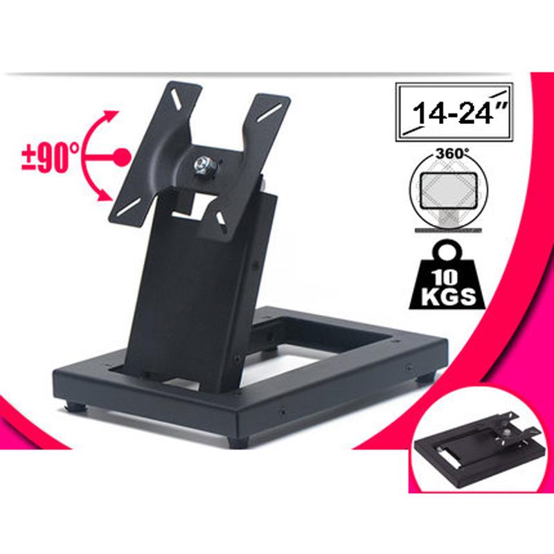 LCD-T2 10-30' Steel Tilt Touch Screen Desktop Mount 360 Rotate TV Stand Swivel Small Screen Bracket Holder