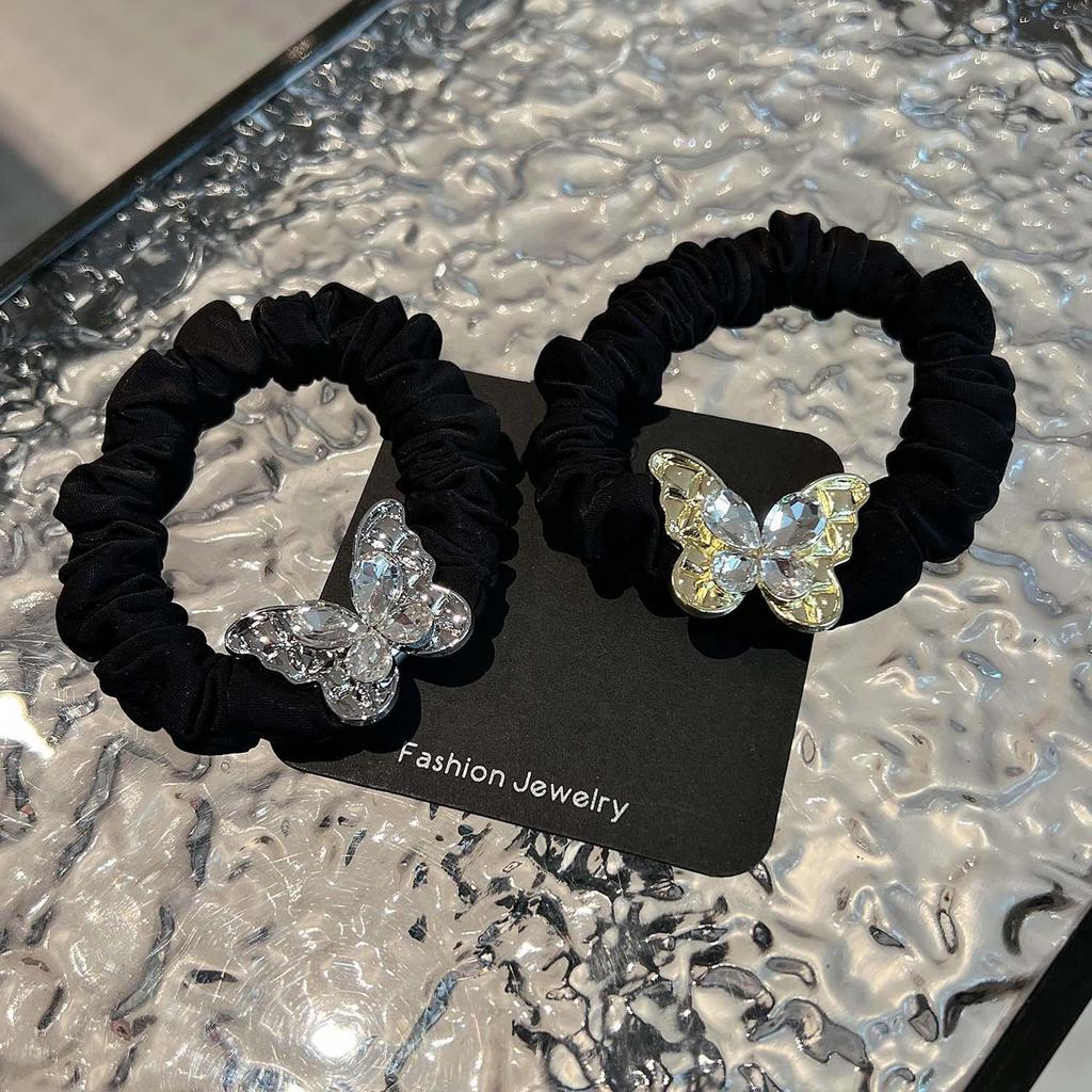 Diamond Butterfly Hair Ring - Luxurious Ponytail Bun Accessory