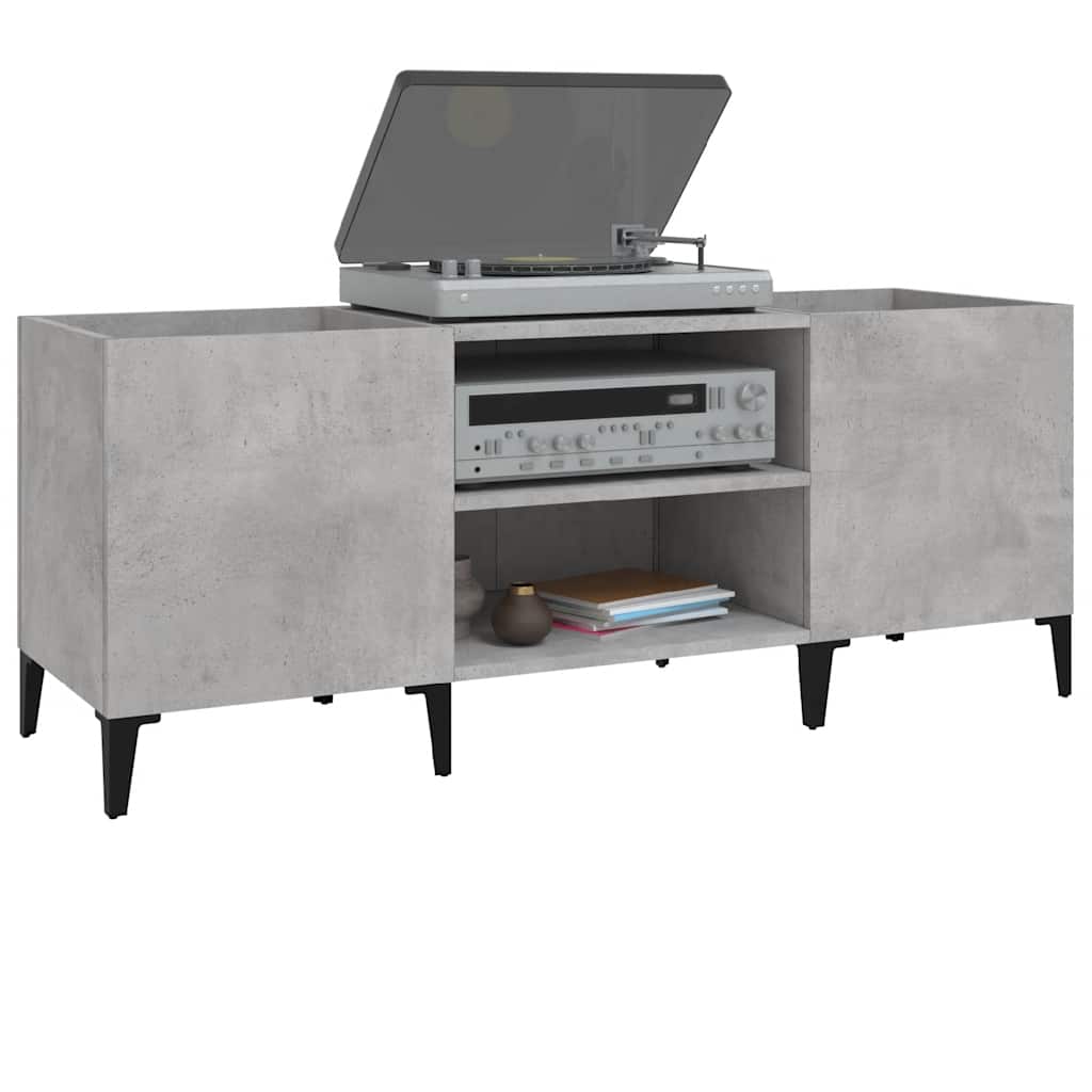 Record Cabinet Concrete Grey 121 x 38 x 48 cm Particleboard