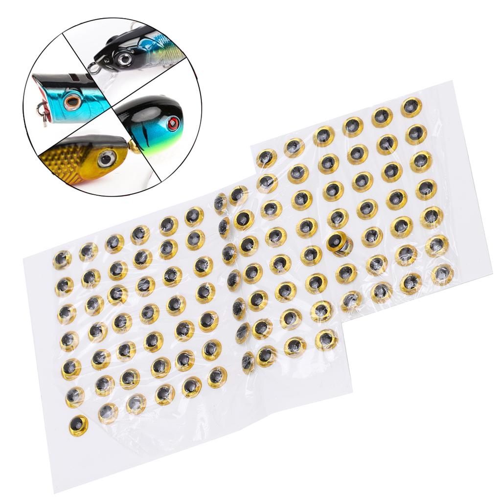 100Pcs Fishing Lure Eyes ThreeDimensional   Lightweight   Fisheye Sticker for Making Fishing Bait(Red )