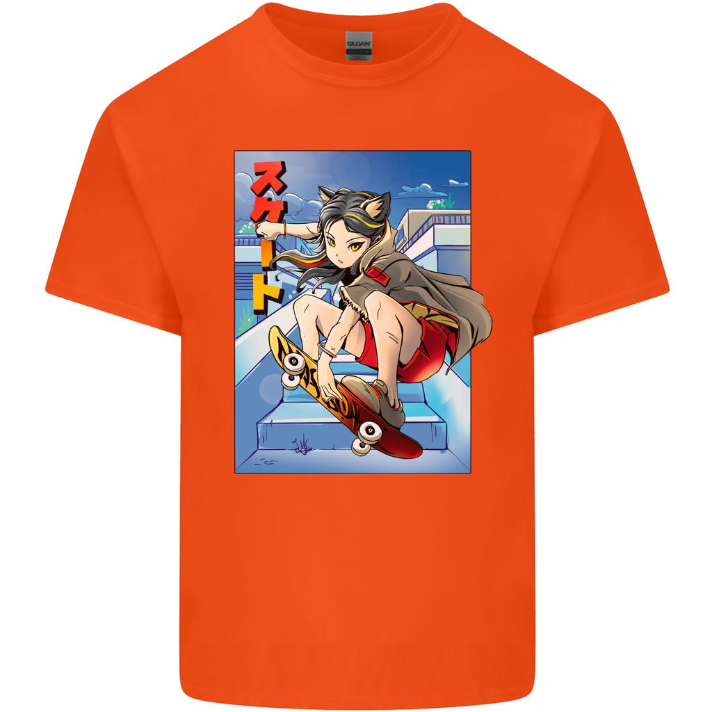 Anime Skater Girl Skateboard Skateboarding Unisexs Light Cotton TShirt