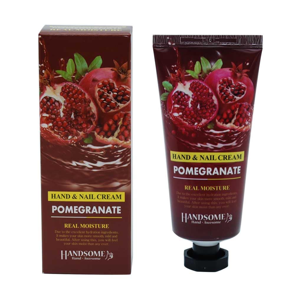 Real Moisture Hand Cream Nail Cream 100g Moisturizing Cream [3 Bottles] & (Pomegranate)
