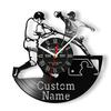 Baseball Custom Wall Clock Made of Real Vinyl Record Personalized Name Laser Cut Music Album Retro Wall Clock Boys Room Decor