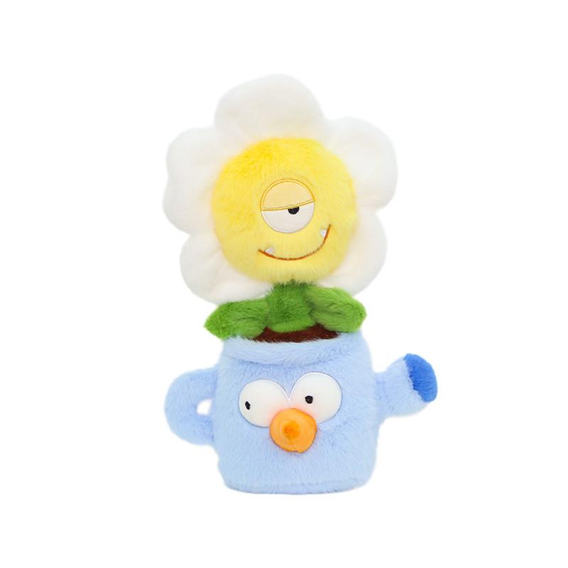 Creative Plush Cactus Plant Toy Home Decor Cute Sunflower Plush Doll In Purple And Brown