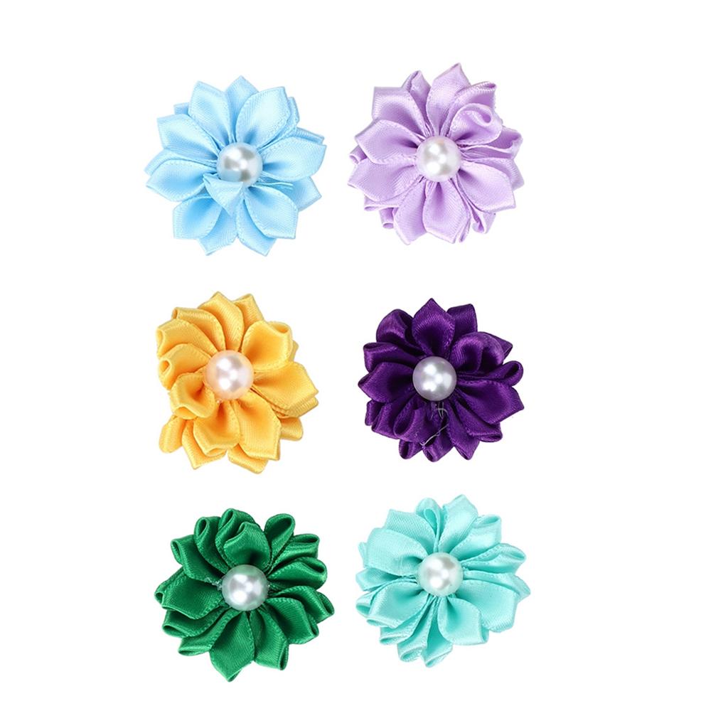 30Pcs Pet Multicolor Flower Hair Bows Grooming Accessories for Cat Medium Small Dog