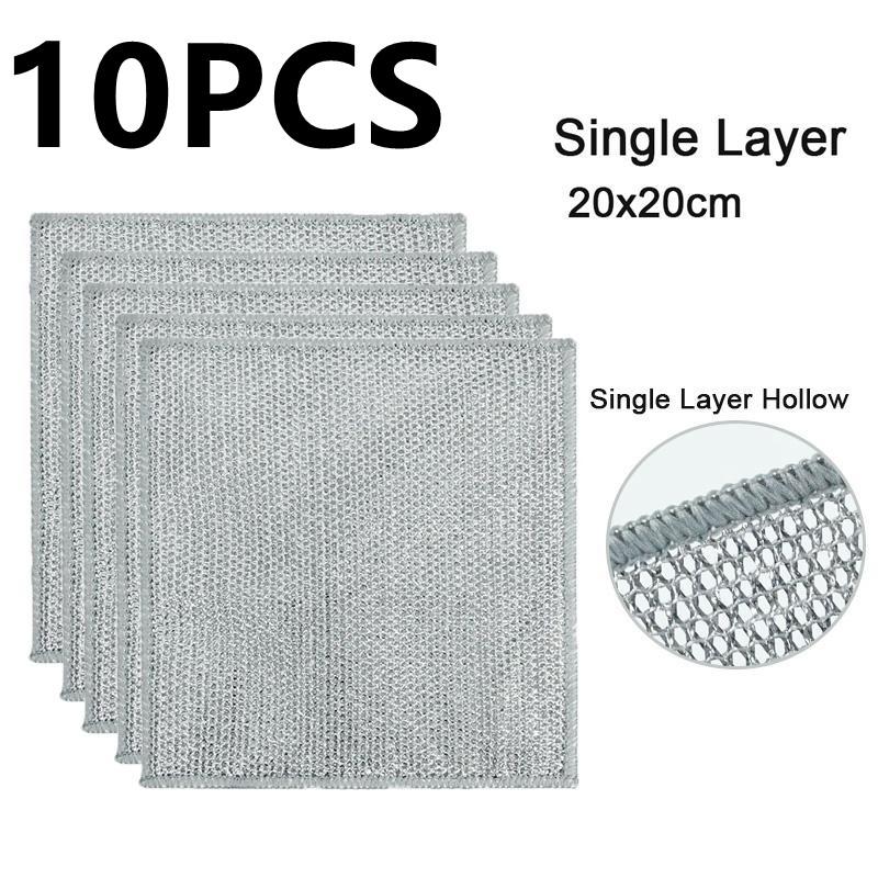 5/10/20/50 buc cârpă de curățare magică de bucătărie, cârpă de curățare din sârmă de oțel, strat dublu, antiaderență, ulei, ulei, cârpă de călcat, cârpă de vase