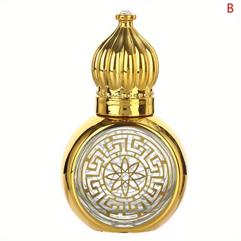 

10 мл Мини Портативный Дорожный Гальванизированный Резной Стеклянный Пустой Флакон Роликовый Флакон для Эфирных Масел Золотая Форма Короны Флакон для Розлива Духов B