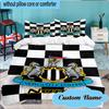 Custom Name Newcastle Football Crest Bedding Set 3pcs, Bedding Set Including 1pc Duvet Cover And 2pcs Pillowcases for Bedroom, Dormitory Gift