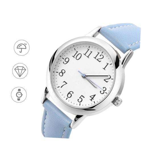 POPETPOP Student Watch, Women's Watch, Leather Band, Waterproof