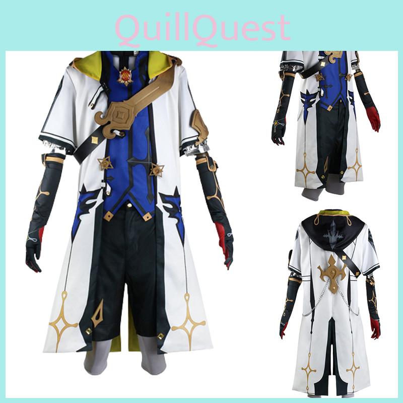 Stupendo Cosplay Albedo Genshin Impact Cavalieri del Vento Occidentale Completo 13pz