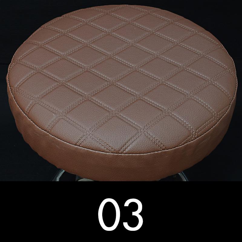 Round Chair Protector Thicken PU Leather Elastic Bar Stool Chair Cover Waterproof Stool Slipcover Small Round Seat Cushion Cover