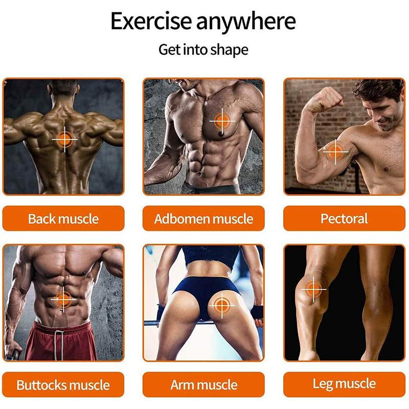 EMS Stimulátor břišních svalů Chytrý svalový trenažér Abs Elektrická fitness masážní nálepka Dobíjecí přes USB Masáž pro zeštíhlení těla