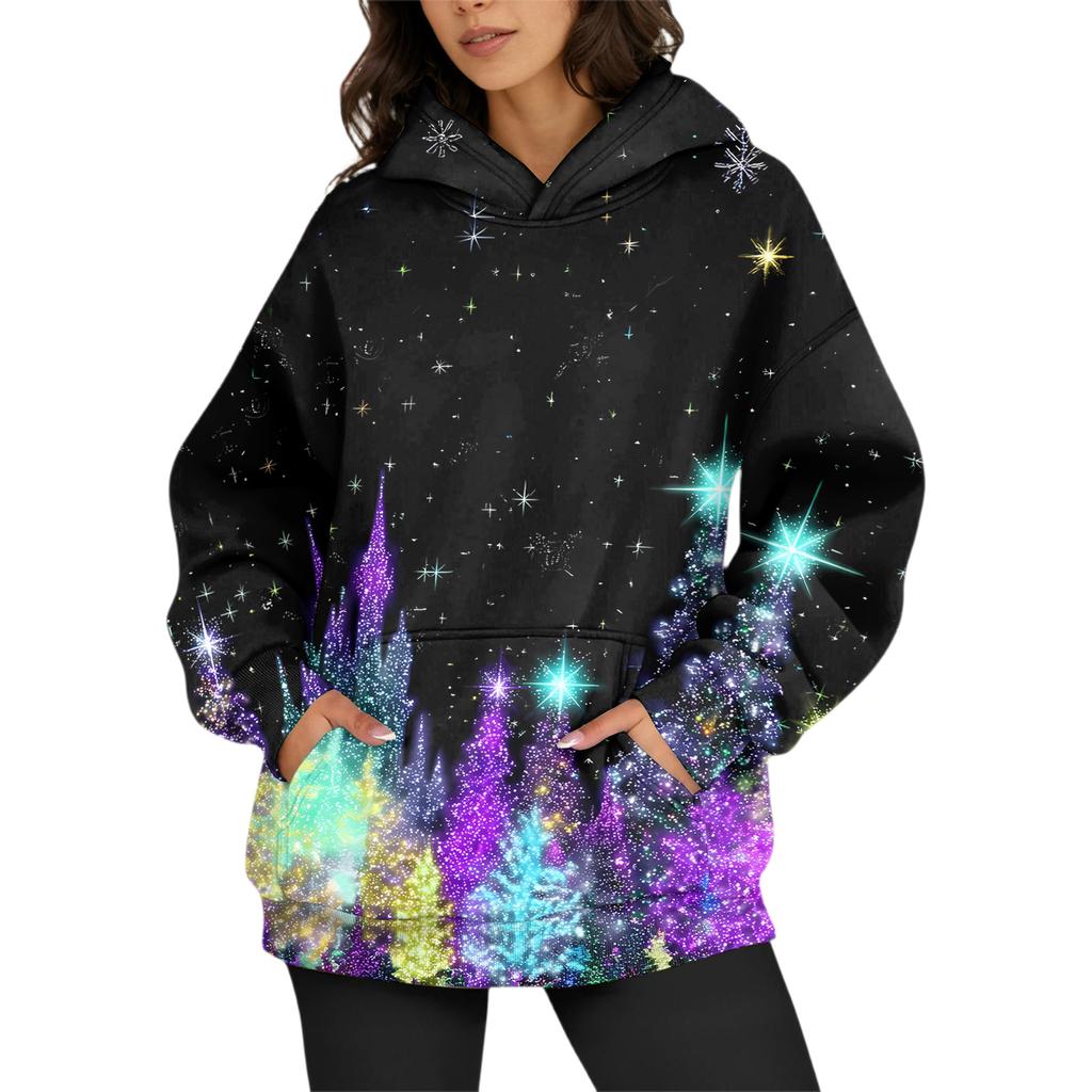 Women's Fashion Daily Versatile Casual Crewneck Sweatshirts Long Sleeve Printed Top Sweatshirts