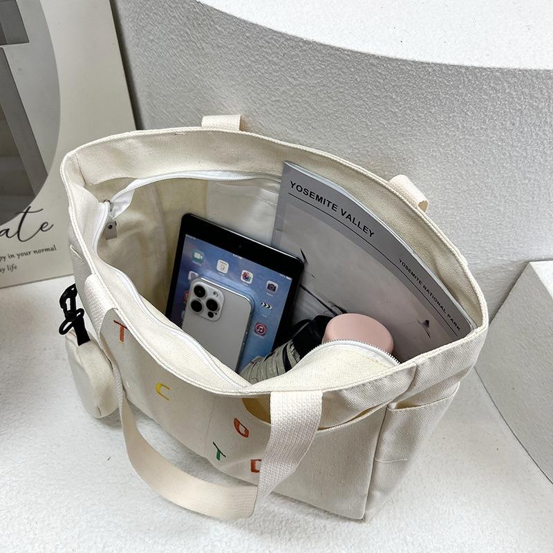 Women's Bag Large-capacity Canvas Bag New Shoulder Bag Fashionable Sweet Mother and Child Bag Tote Bag