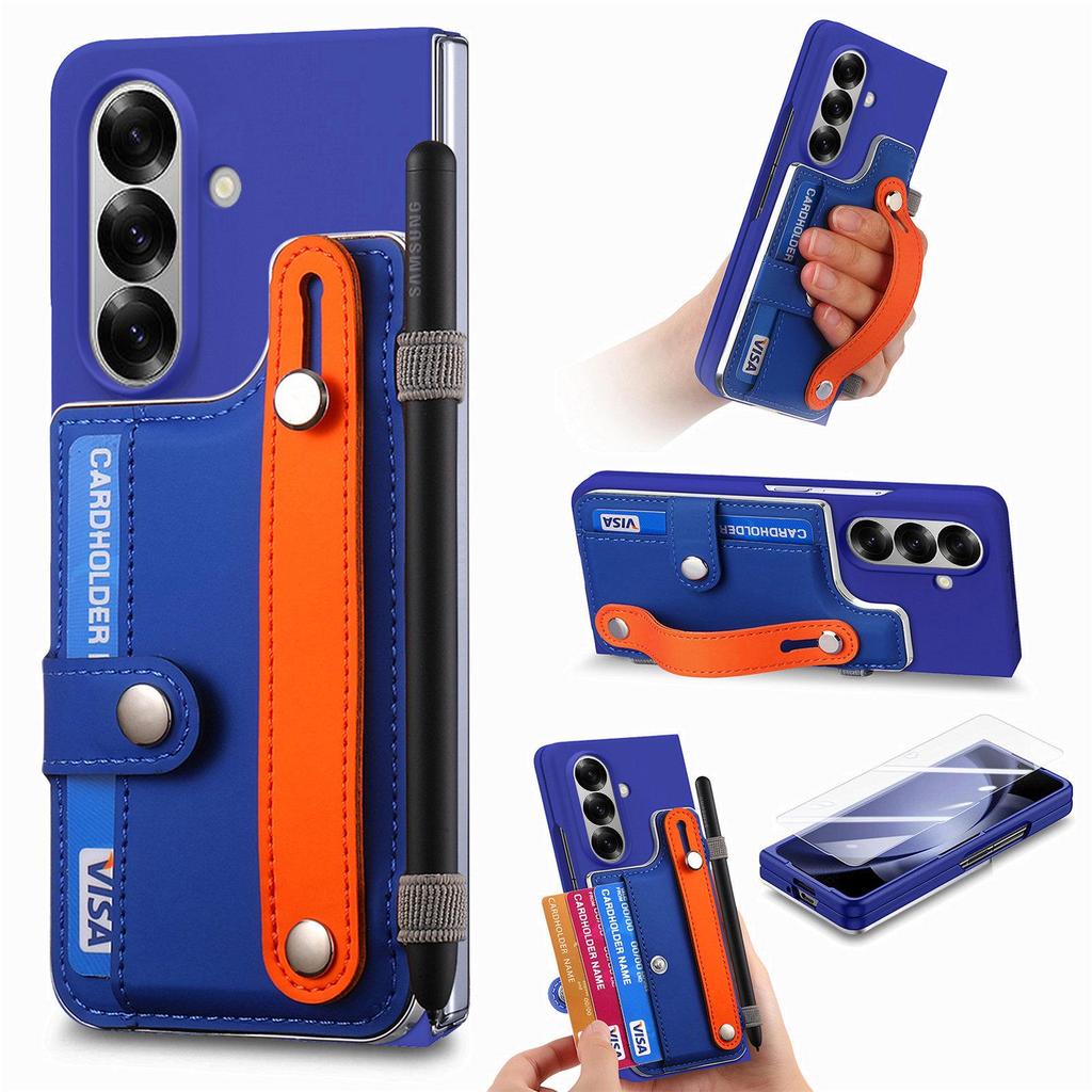 Samsung Z Fold7 Cross-Border Wristband Card Holder Case - Skin-Feel PC Shell with Integrated Film for Z Fold6