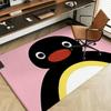 Tier B-Schwarz P-Pinguin Fußmatte Weiche Flanell-Fußmatte Geeignet für Eingangsbereiche, Wohnzimmer, Schlafzimmer und Badezimmer