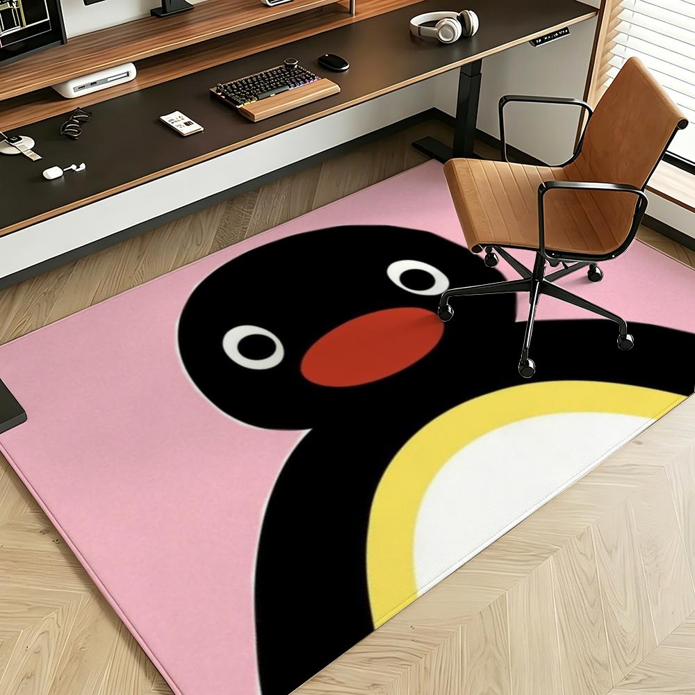 Tier B-Schwarz P-Pinguin Fußmatte Weiche Flanell-Fußmatte Geeignet für Eingangsbereiche, Wohnzimmer, Schlafzimmer und Badezimmer
