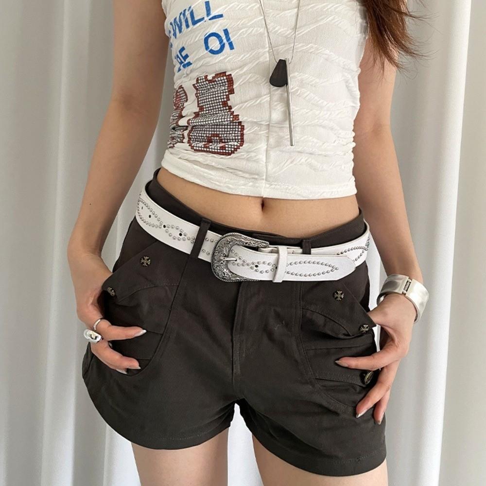 Skirt Styling Punk Dress Belt PU Rivet Belt Fashion Vintage Women's Belt  Jeans Accessories