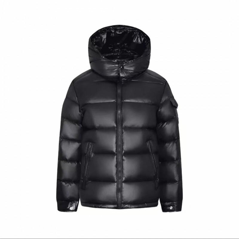 Womens Winter Down Jacket Couple Style Glossy Thick Warm Stand Collar Loose Fit Streetwear