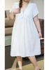 Summer 2026 Plus Size Women's French Home Wear Nightgown with Cool Touch and Chest Pads