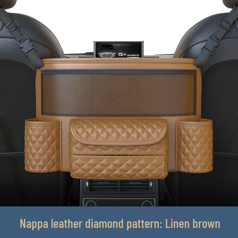 Car Seat Back Organizer & Trunk Storage Bag with Tissue Holder