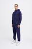 Męska Bluza Oversize Basic z Kapturem - Średni Niebieski