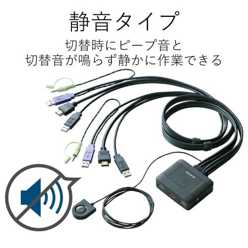 ELECOM KVM spínač HDMI USB spínač reproduktor ruční spínač 2 jednotky KVM-HDHDU2