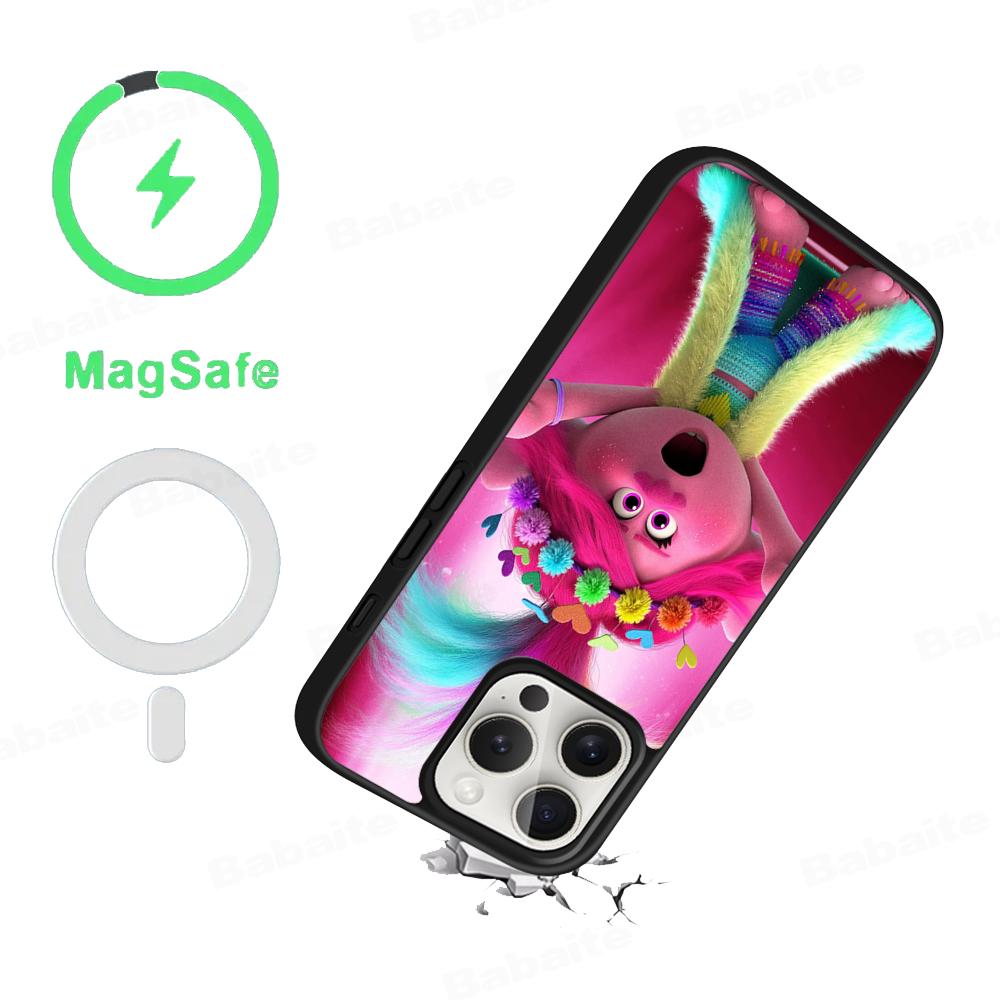 Amine Cartoon T-Trolls Phone Case Magnetic Case For IPhone 16 14 13 12 11 15 Pro Max Plus For Magsafe Wireless Charge Cover