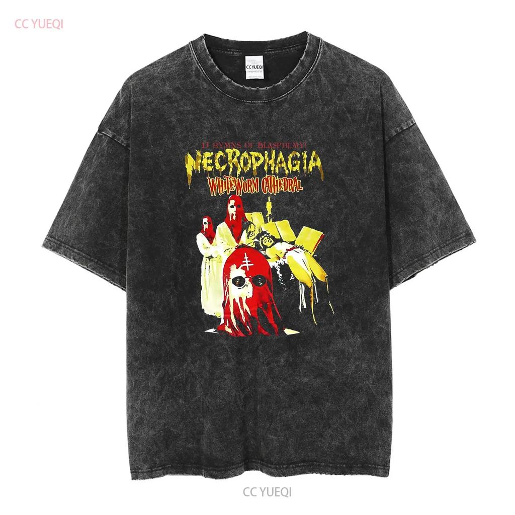 Necrophagia Occult Necro Tour Černé Všechny Velikosti Tričko Dárek VC1636 Dlouhý nebo Krátký Rukáv Vintage Vyprané Unisex Pružné