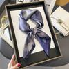 100% Pure Silk Square Scarf Women Black White Camellia Print 68x68cm Lightweight Elegant Wrap Office Casual Wear