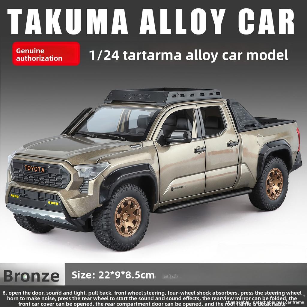 1/24 1:32  TACOMA Tundra Alloy Car Model Toy Diecast Metal Sound Light Pull Back Off-Road Pickup Vehicles Models Kids Gifts