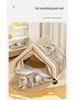 Villa para Gatos para Todas as Estações: Tenda Fechada Durável e à Prova de Vento com Placa Arranhadora de Sisal.