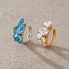1Pcs Stainless Steel White CZ Zircon Clip Earring Cuff for Women 18K Gold Plated Stackable Cartilage No Piercing Jewelry