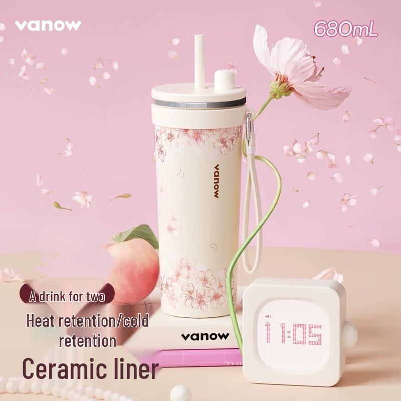 Vanow Ceramic Lined Insulated Coffee Travel Mug